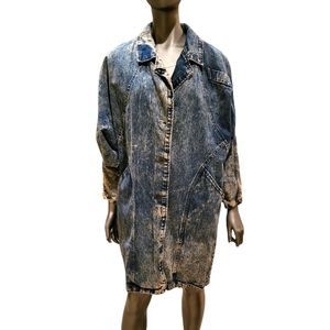 19. Vtg. Bebe FURRRINA Distressed Denim Jean Coat Size Small